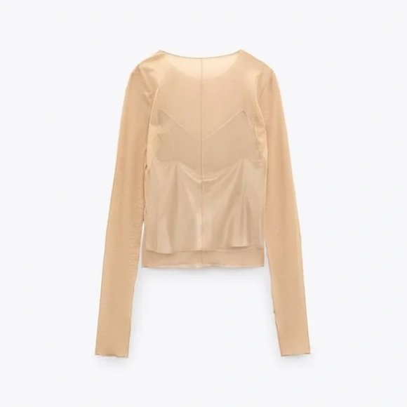 Zara Printed Tulle Top XS - Picture 7 of 8